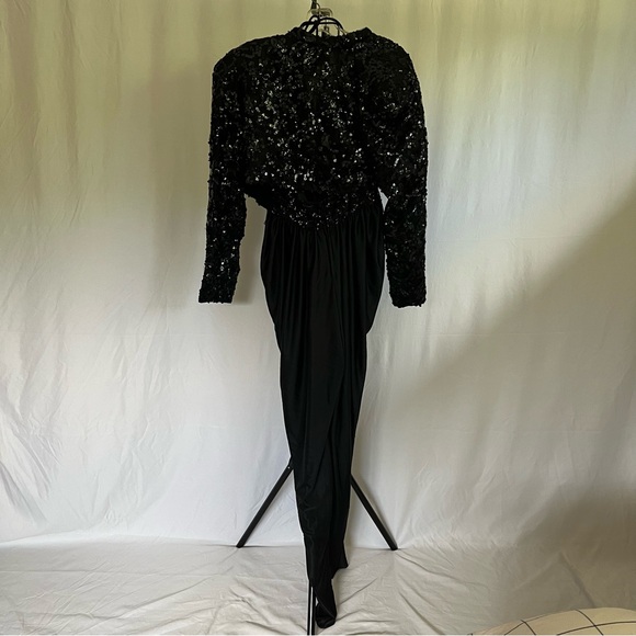 Fabián Molina Vintage 80s/90s Sequin Black Jumpsuit and Blazer Set - Picture 6 of 8